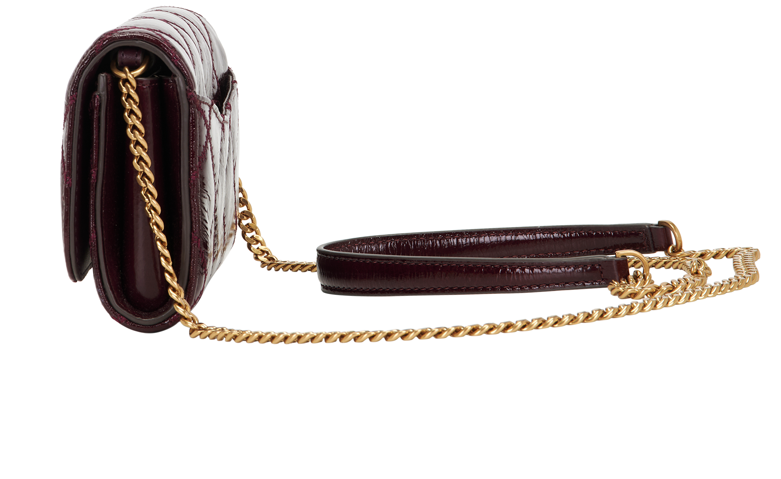 Willa Chain Wallet, &pound;160, Handbags, Burgundy, Leather, Bottom view